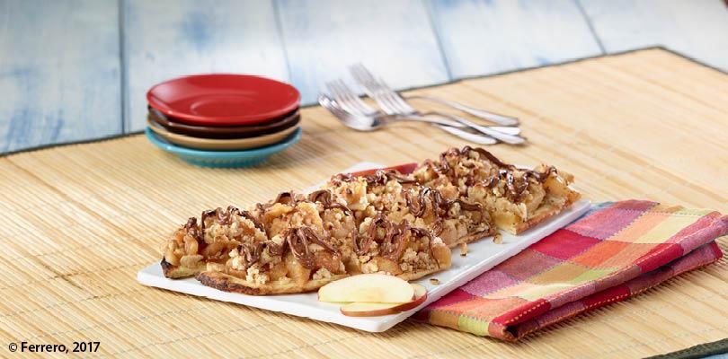 apple crumb flat with nutella