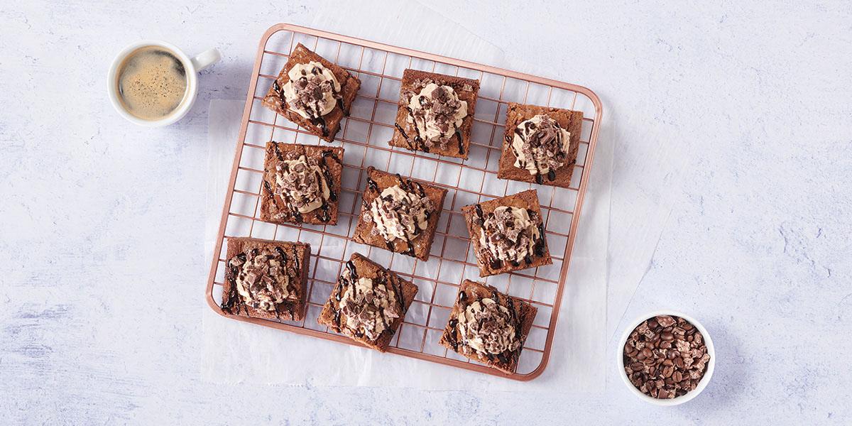 Café au Lait Brownies made with CRUNCH