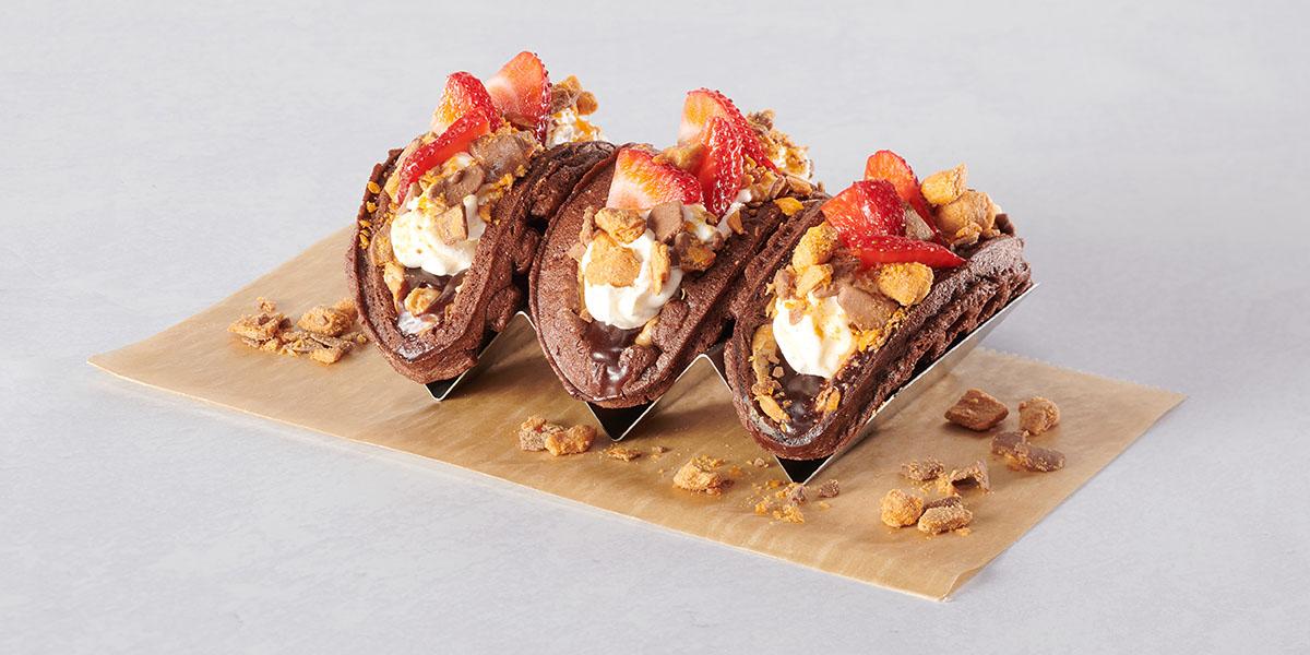 Chocolate Waffle Tacos made with Butterfinger®