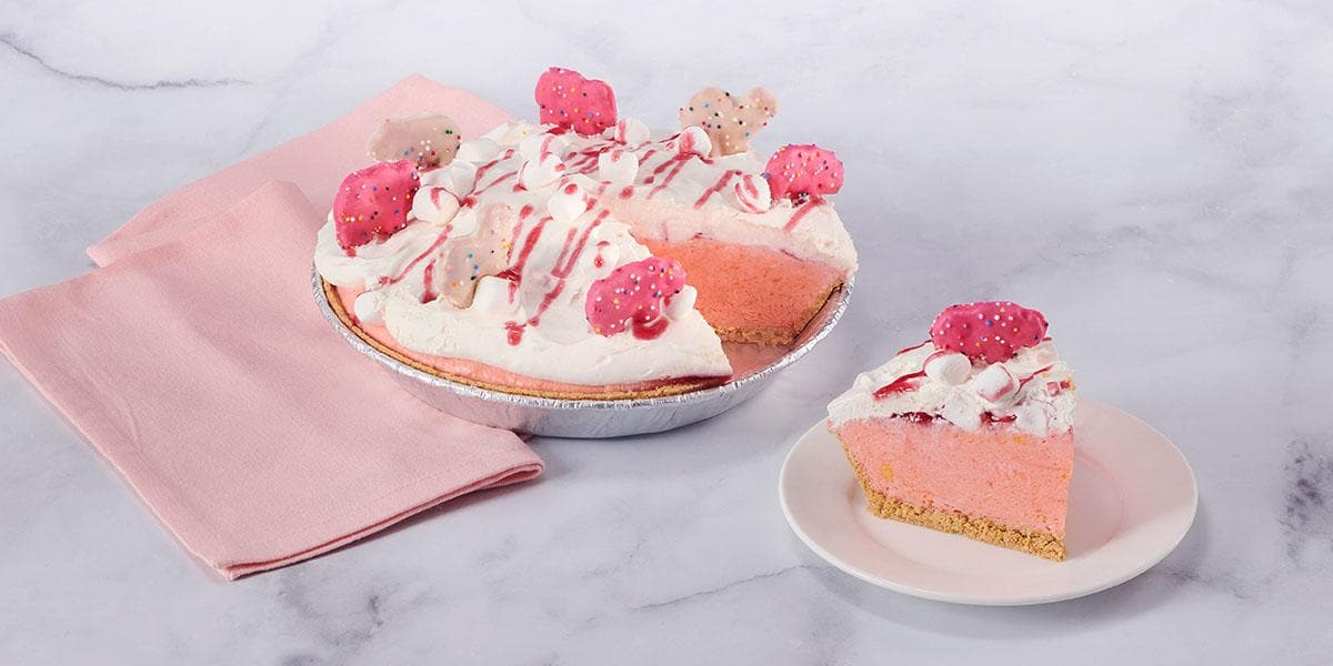 Raspberry Rainbow Pie made with Mother’s Frosted Animal Cookies